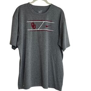 Nike Mens Tee Size Medium Gray Crimson OU The University of Oklahoma Sooners